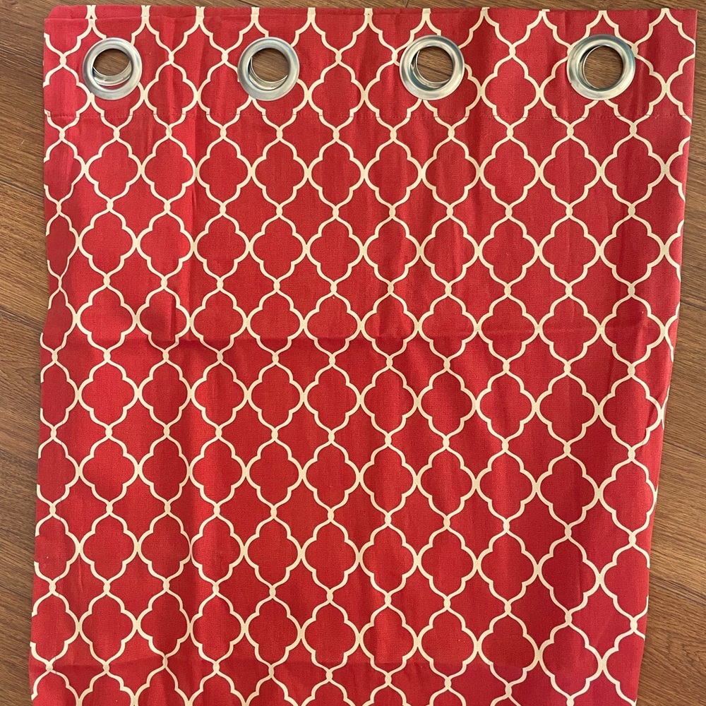 Curtains Two Panels Orange and Cream Design 50x84 inches each